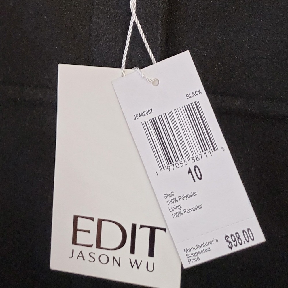 EDIT Jason Wu Womens Black Cropped Military Jacket Gold Buttons JE442007 Size 10 - Picture 5 of 7
